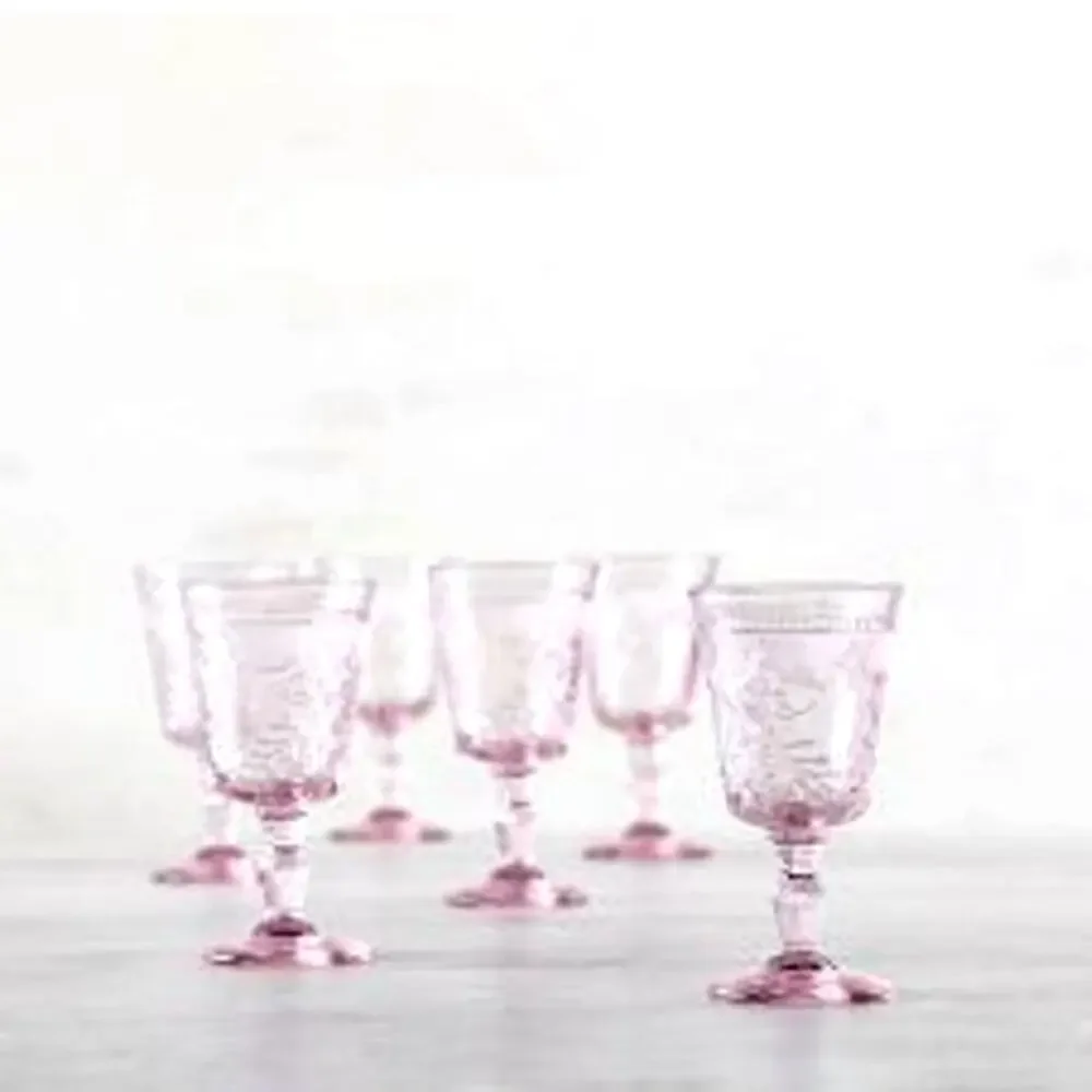 NEW Fortessa Debutante Pink Goblet Drinking Glass Set of 5